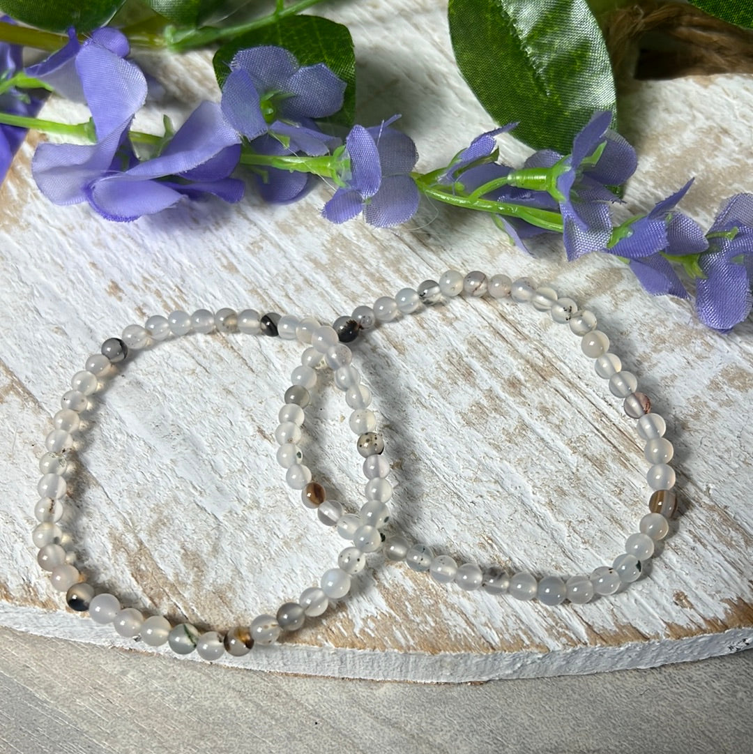 4mm Agate Bead Bracelet
