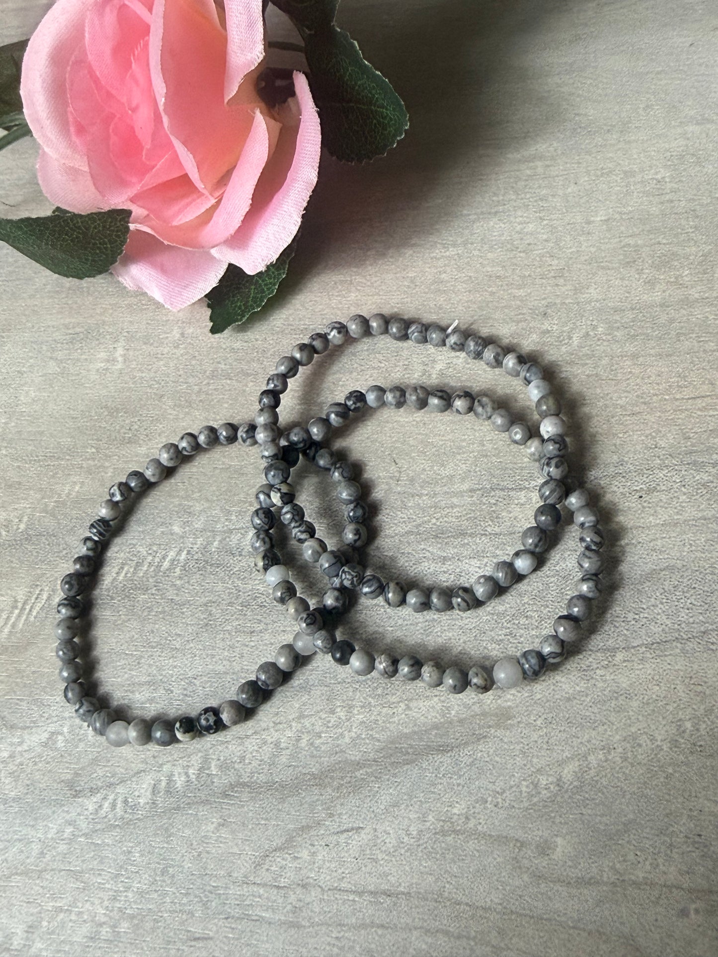 Map Jasper 4mm Bracelet