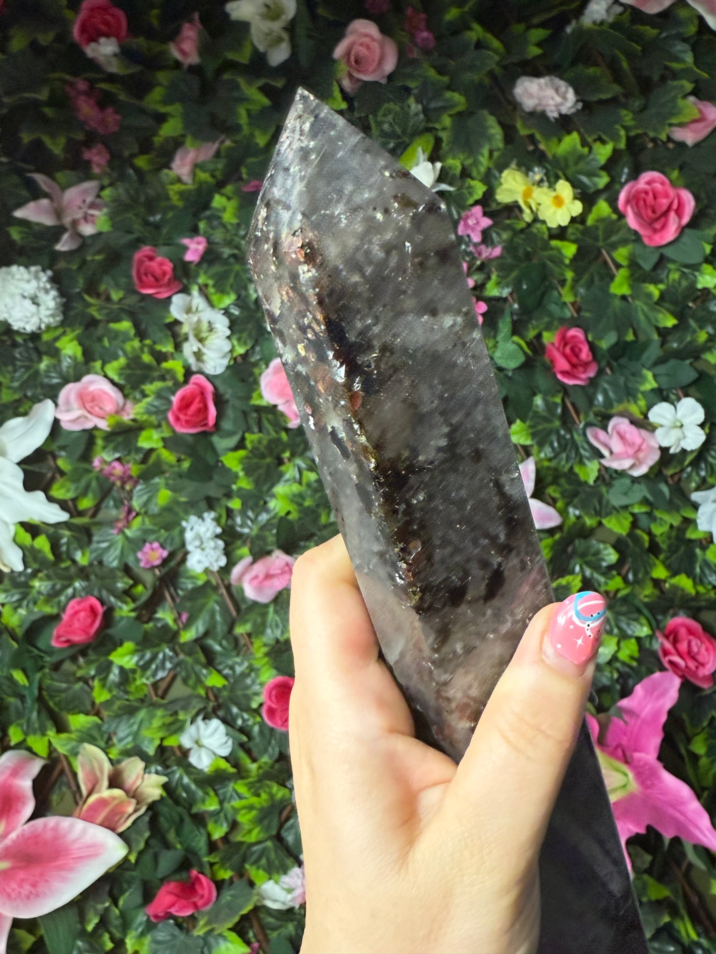 RARE Smokey with garnet & mica Tower Point
