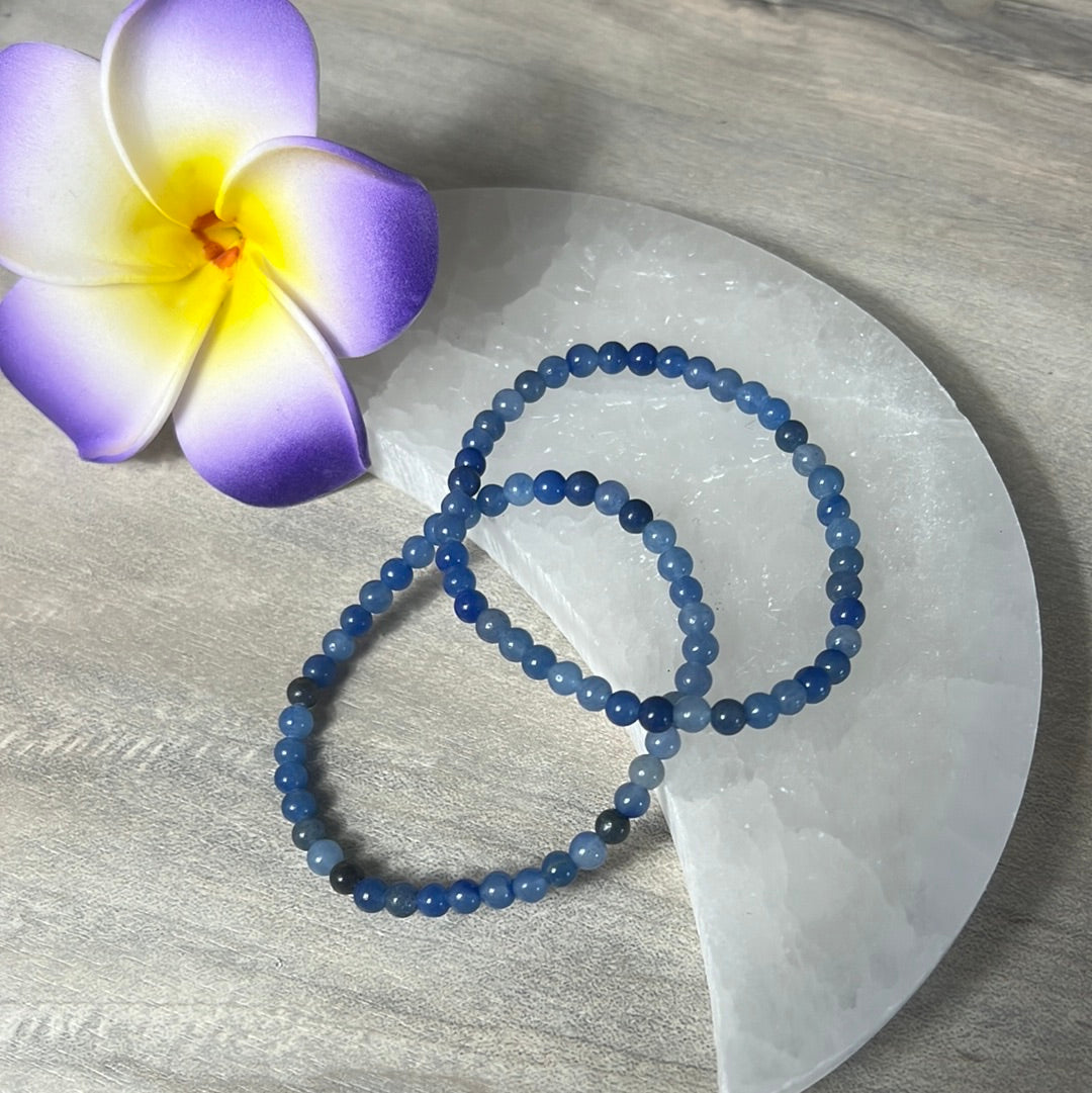 4mm Blue Quartz Bead Bracelet
