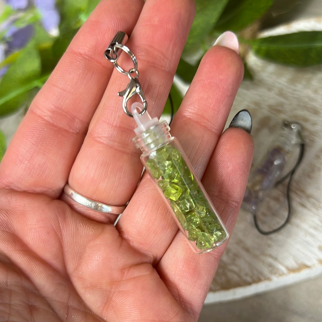 Peridot or Ametrine Mini Phone Charm Chain Accessories Keyring