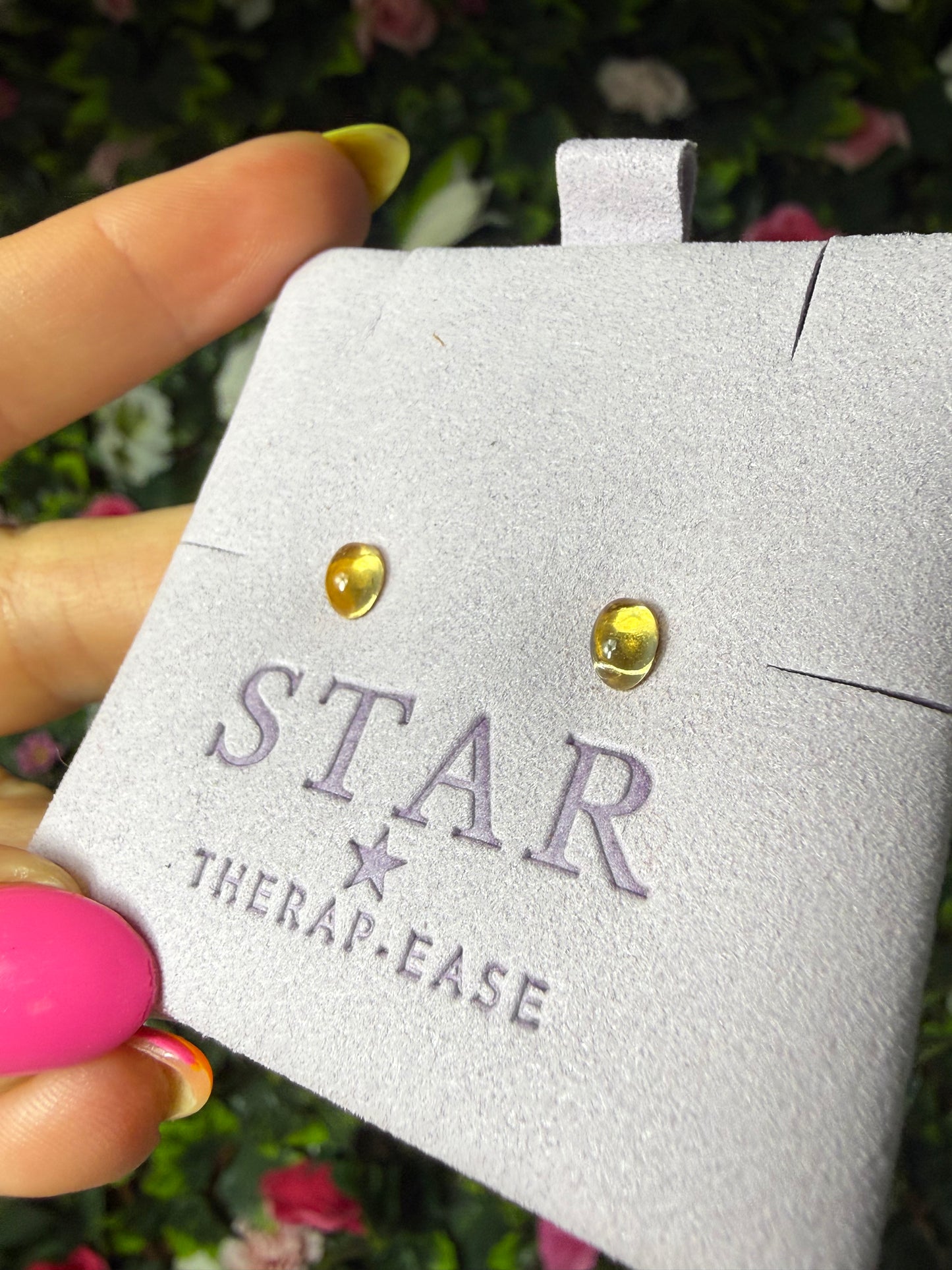 Handmade Citrine Sterling Silver Studs