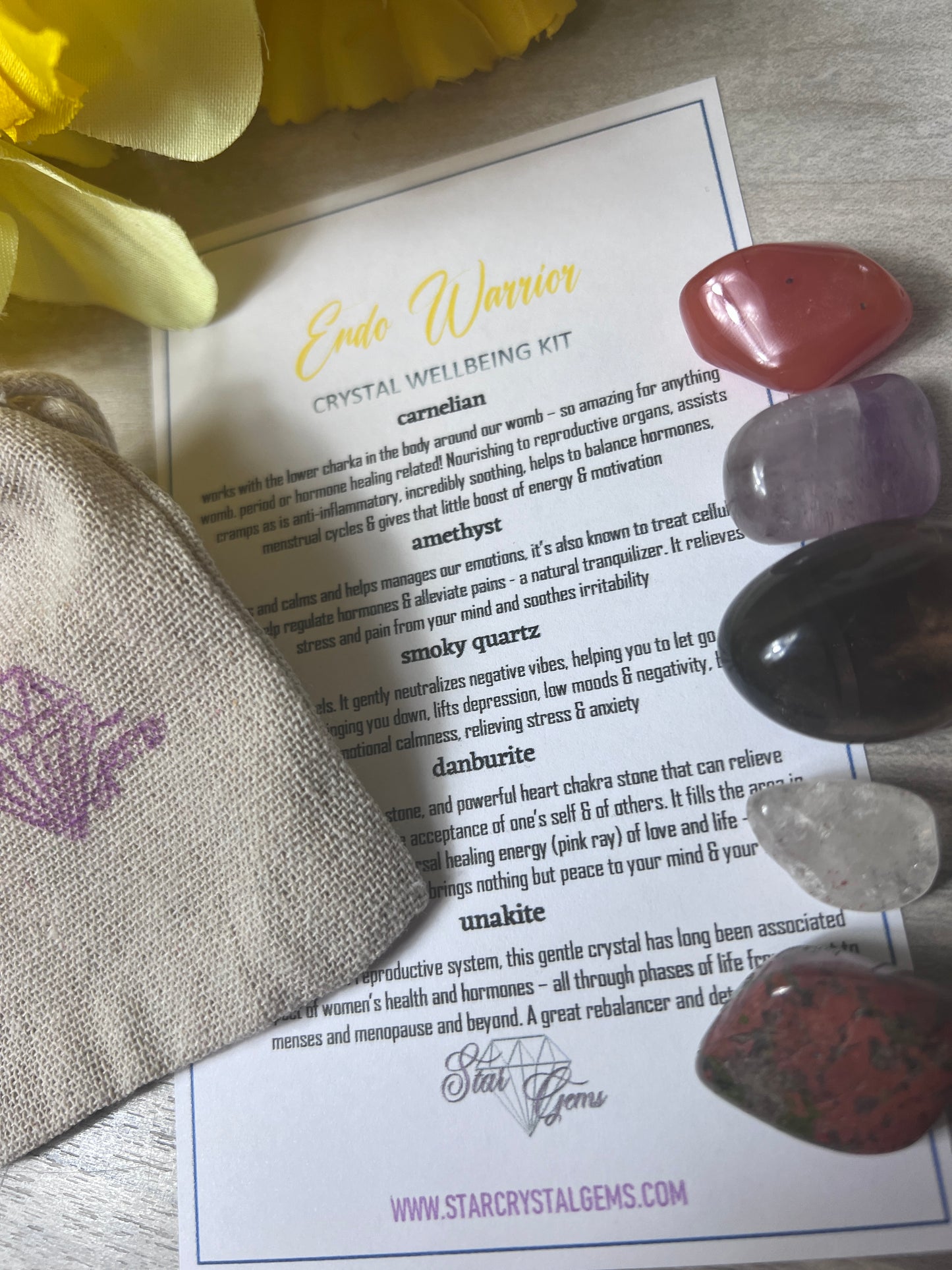 Starcrystalgems - Endo Endometriosis Warrior - Tumblestone Kit