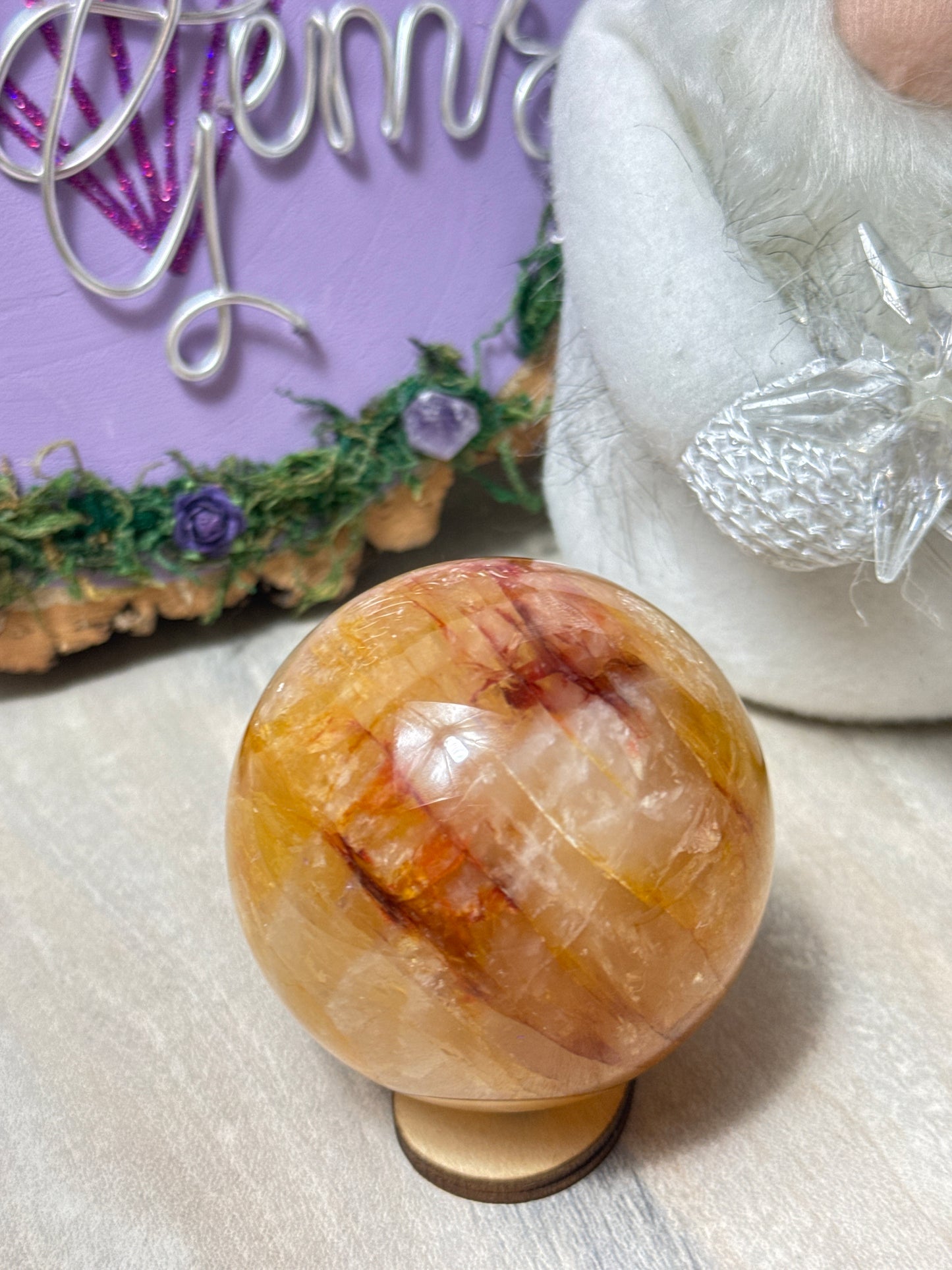 Fire Quartz & Golden Healer Sphere