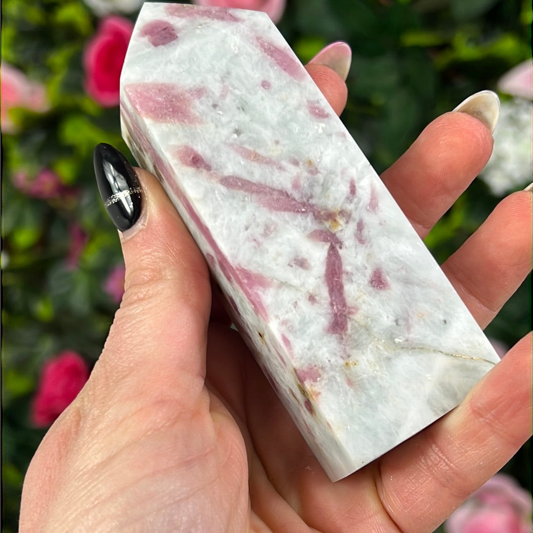Pink tourmaline and aquamarine Towers Tower Point