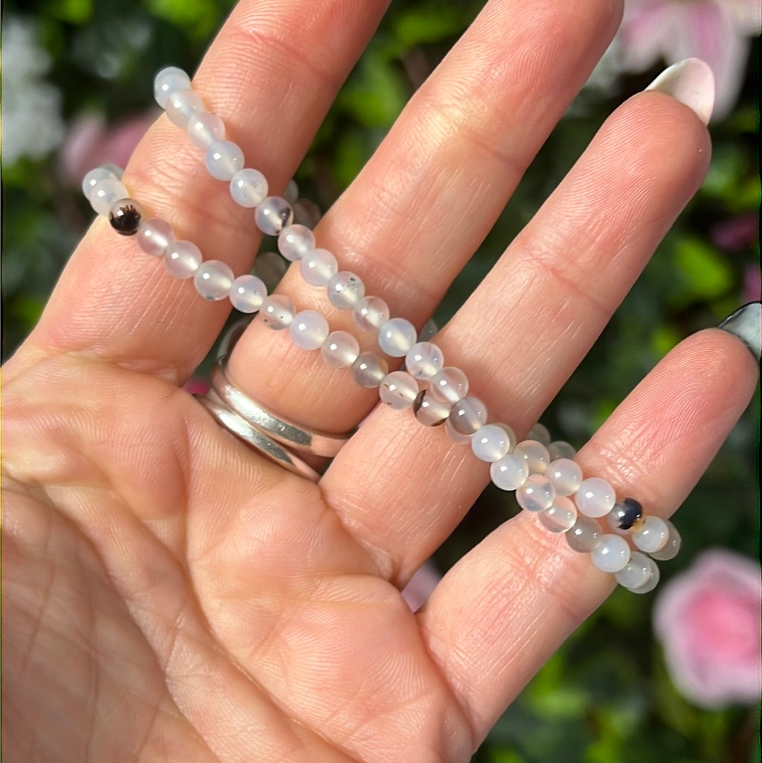 4mm Agate Bead Bracelet