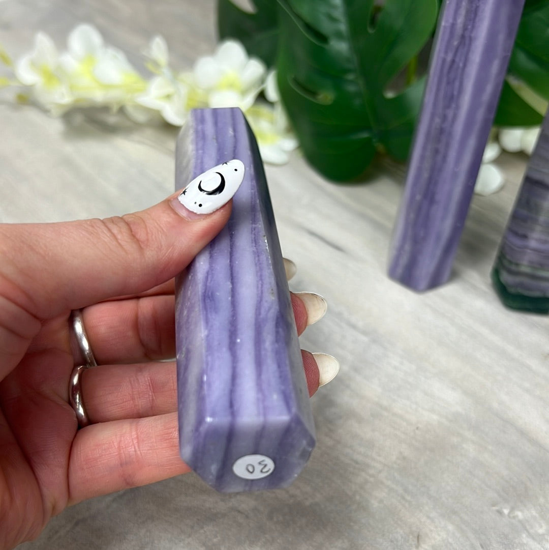 Sagentic Fluorite Purple Tower Points