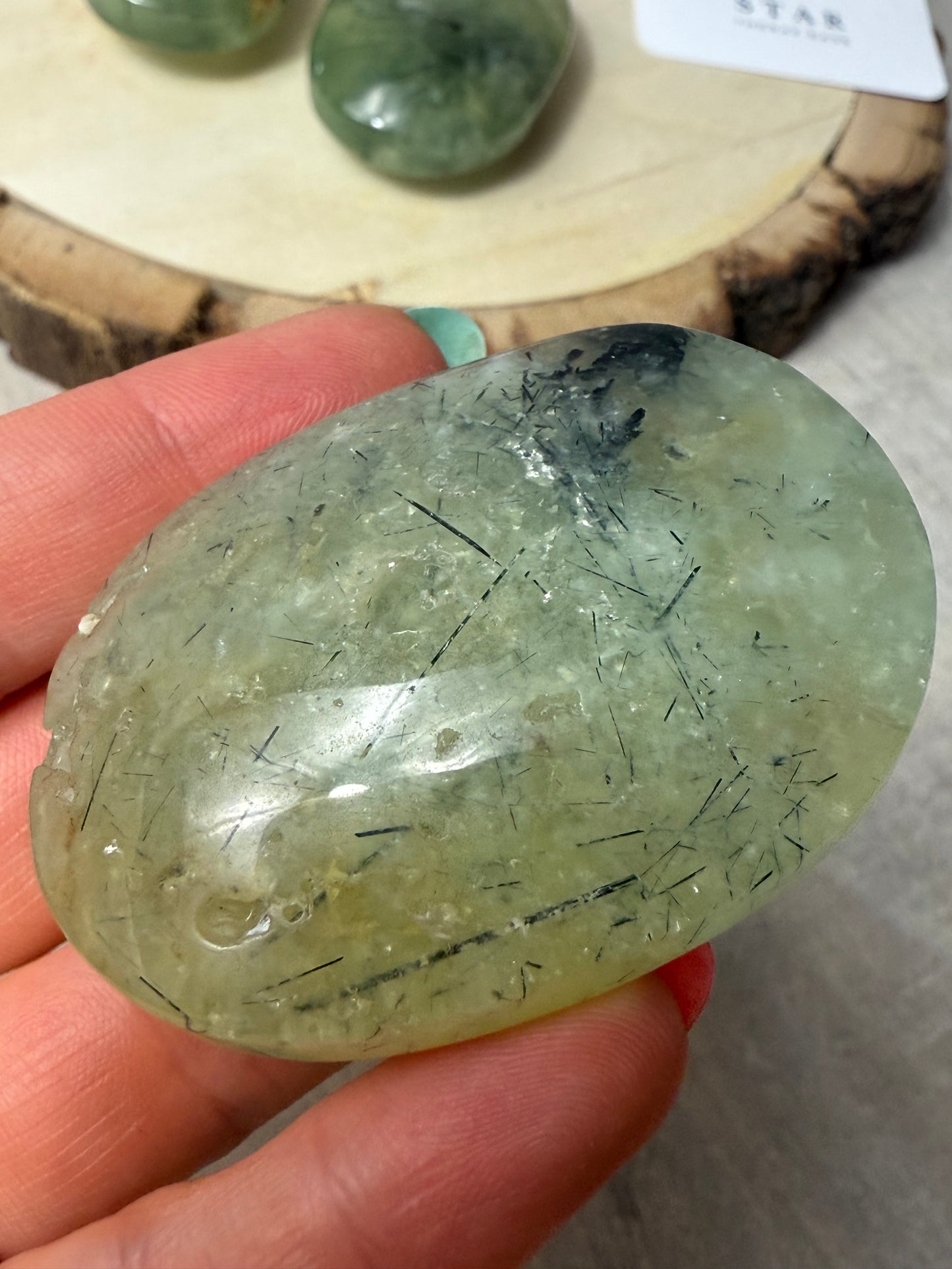 Prehnite Palm Stone