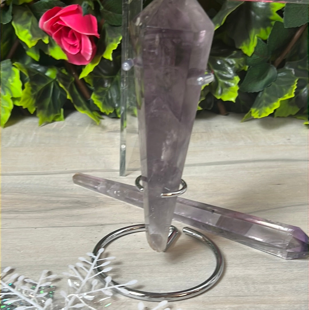 Statement Phantom Fingerprint Amethyst Smokey Quartz Wand