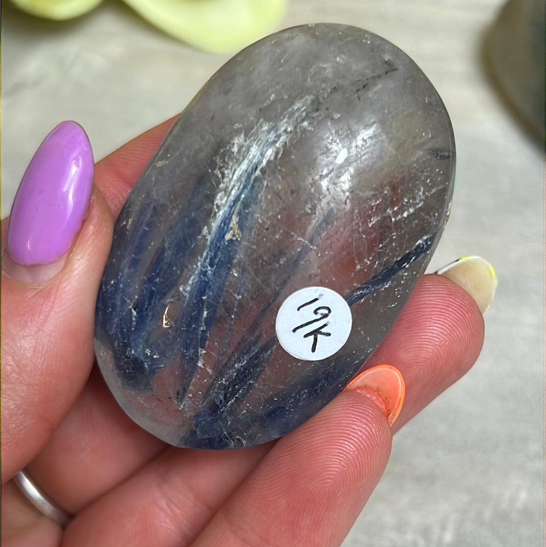 Kyanite in Clear Quartz Palm - rare find