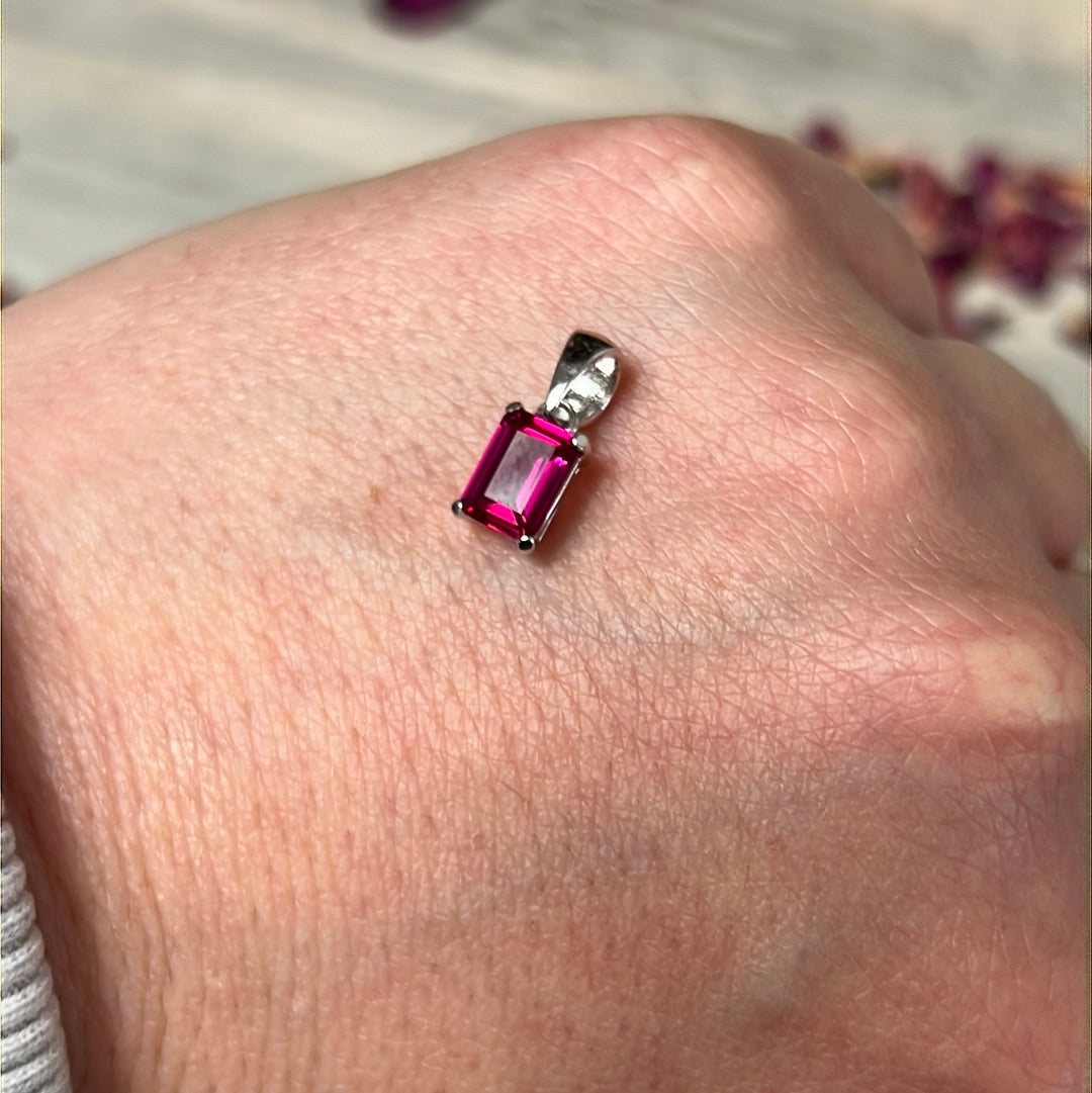 Ruby Facet 925 - Sterling Silver Pendant
