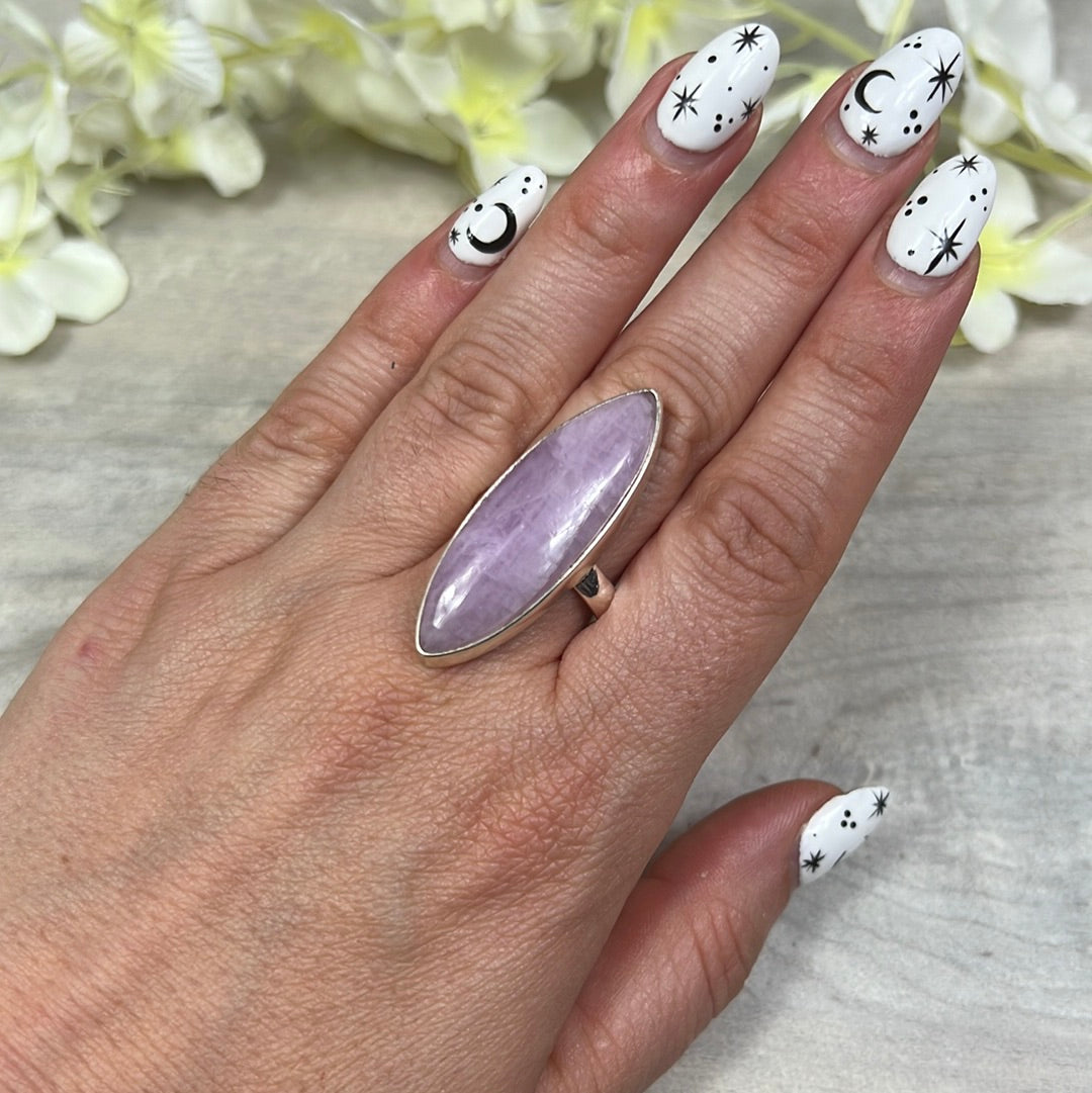 Kunzite 925 Sterling Silver Ring - Size R 1/2 - S