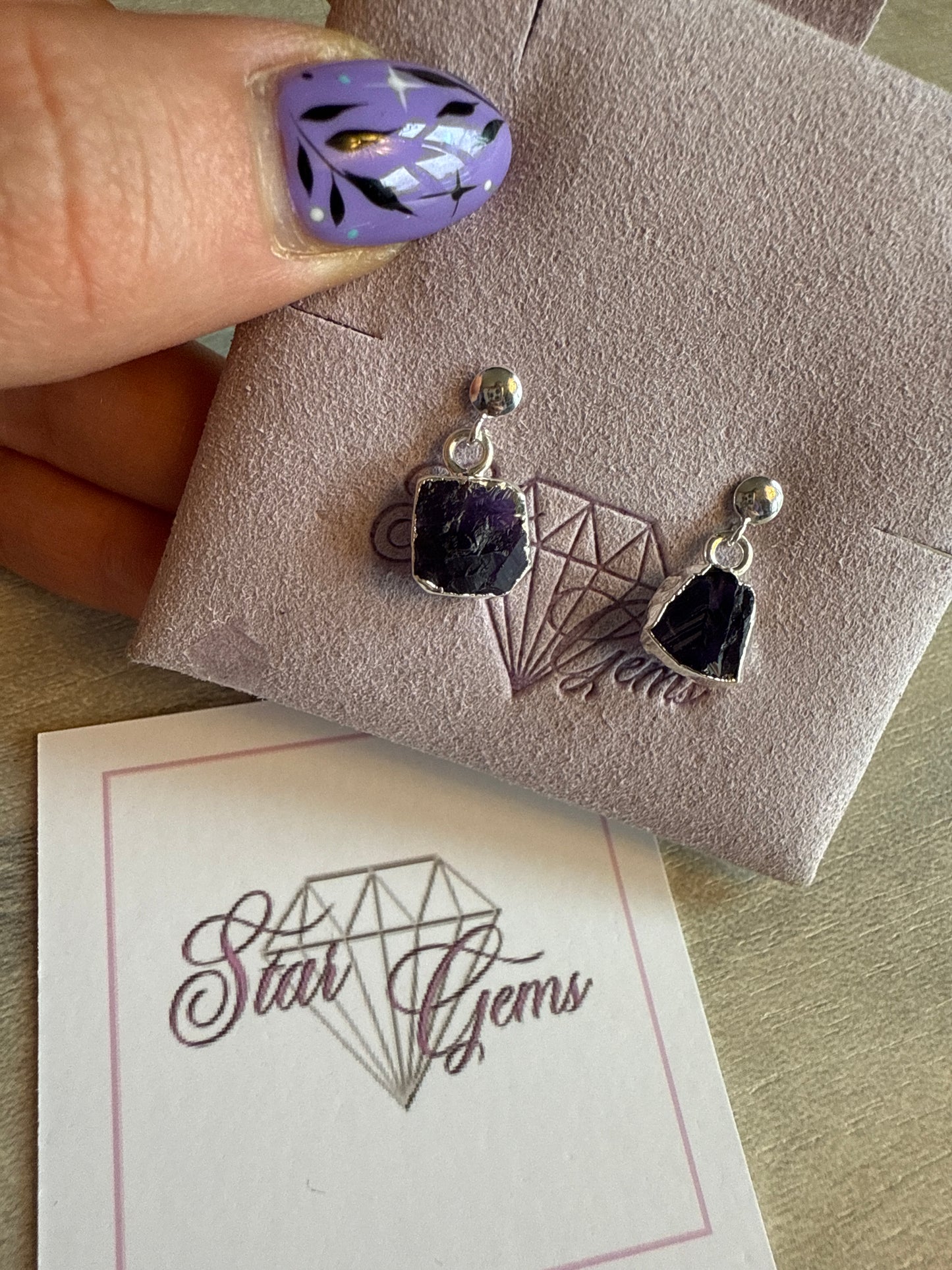 Handmade 925 Silver Drop Dangly Studs Earrings