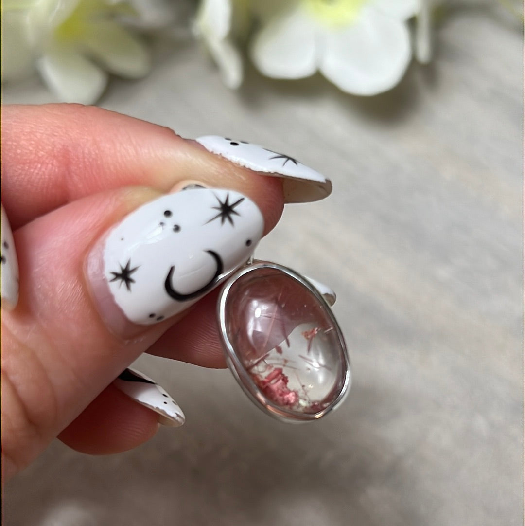 Red Rutile - Rare - 925 Sterling Pendant