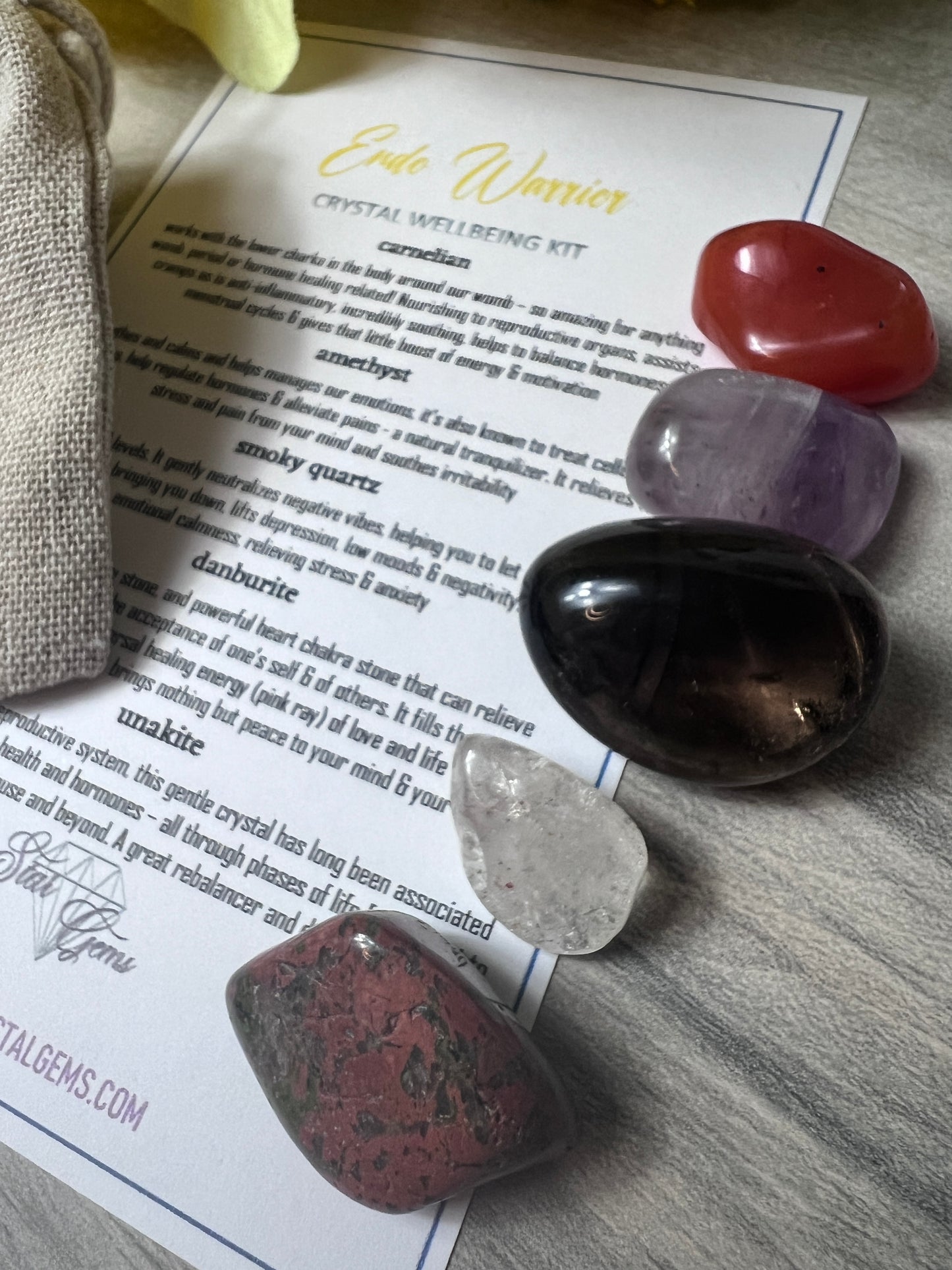 Starcrystalgems - Endo Endometriosis Warrior - Tumblestone Kit