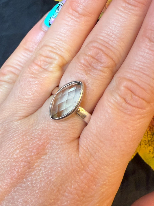 Prasolite 925 Ring - Size S 1/2 Green Amethyst