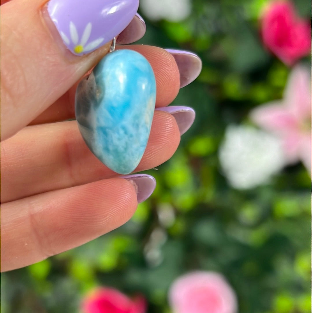 Larimar 925 Heart - Sterling Pendant