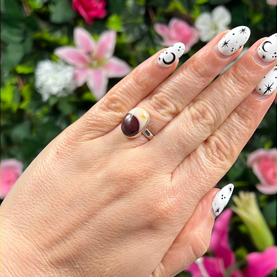 Mookaite 925 Sterling Silver Ring - Size L - L 1/2