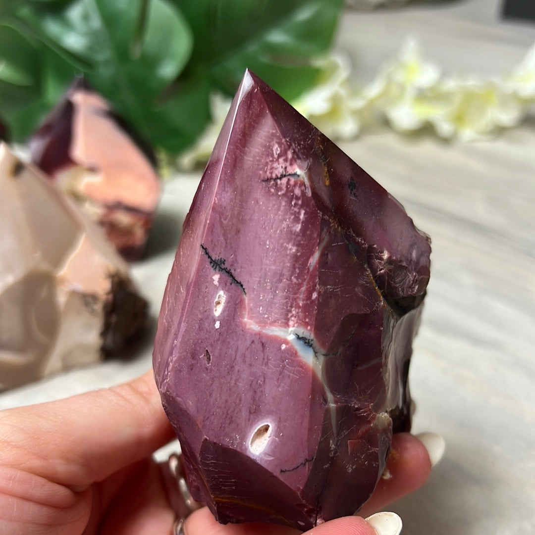 Mookaite Half & Half Polished Raw Tower Points