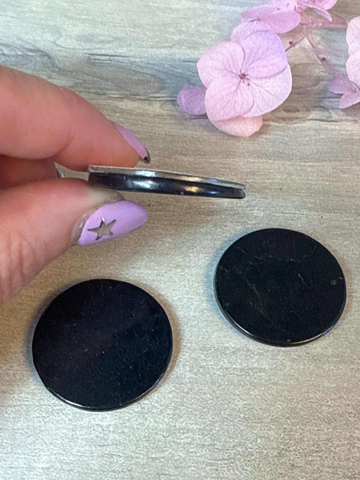 Shungite Disc - large sticker EMF protector