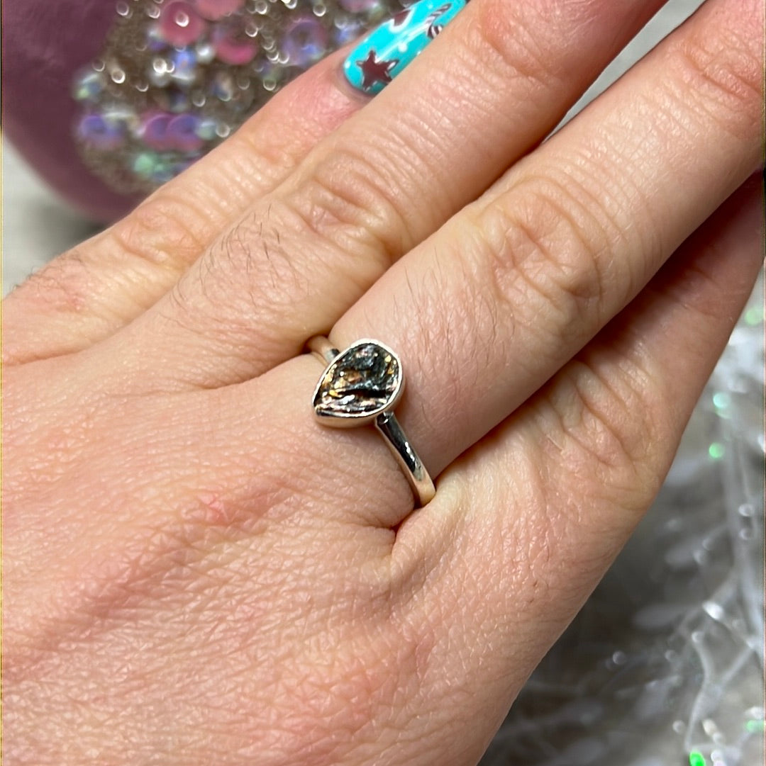 Astrophyllite 925 Sterling Silver Ring - Size O