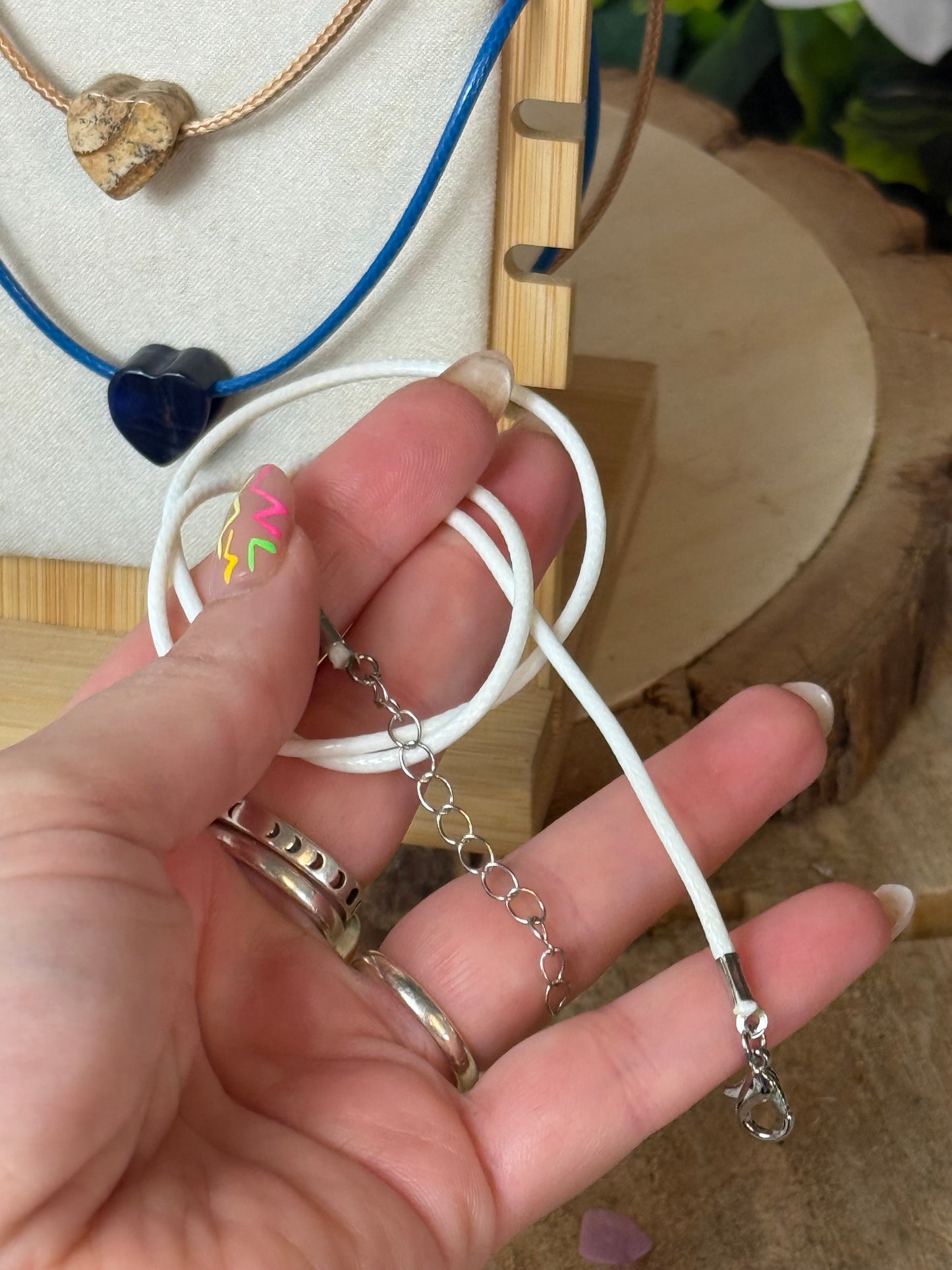Heart bead with cord