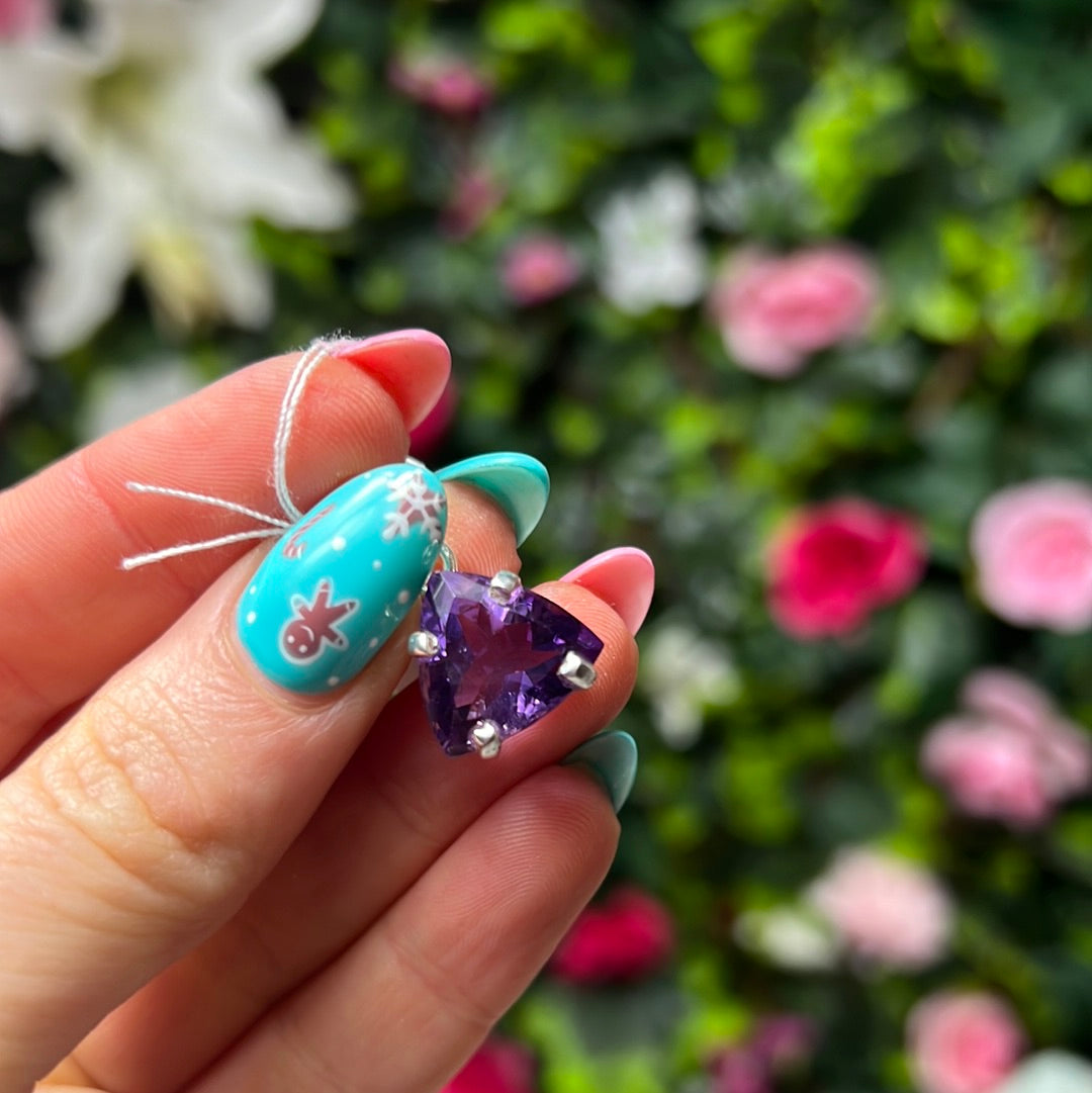 Amethyst - AA Grade Gem - 925 Sterling Silver Pendant