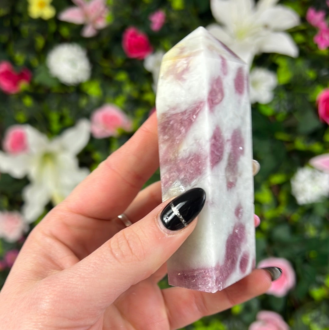 Pink tourmaline and aquamarine Towers Tower Point