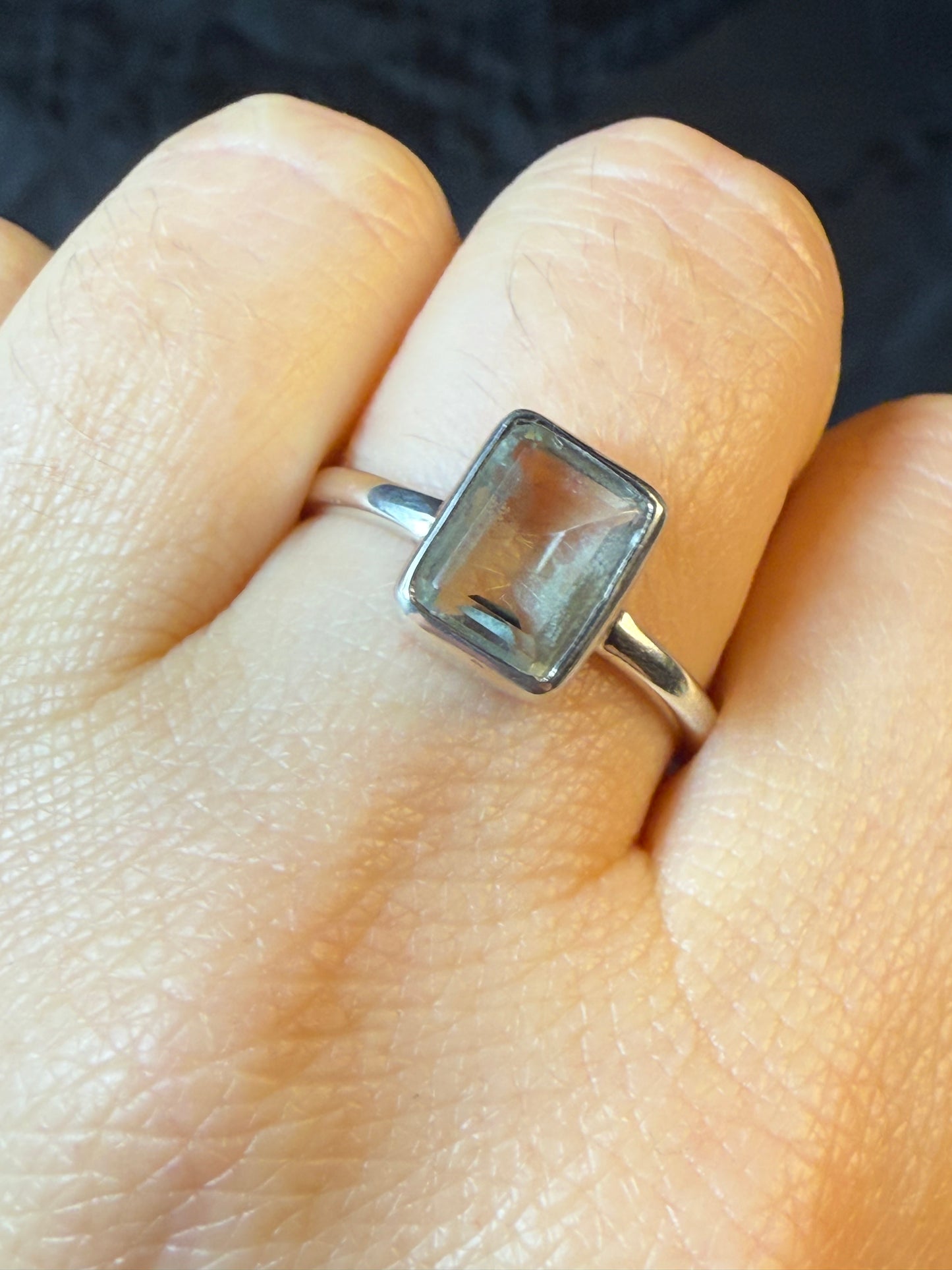 Prasolite 925 Ring - Size S 1/2 Green Amethyst