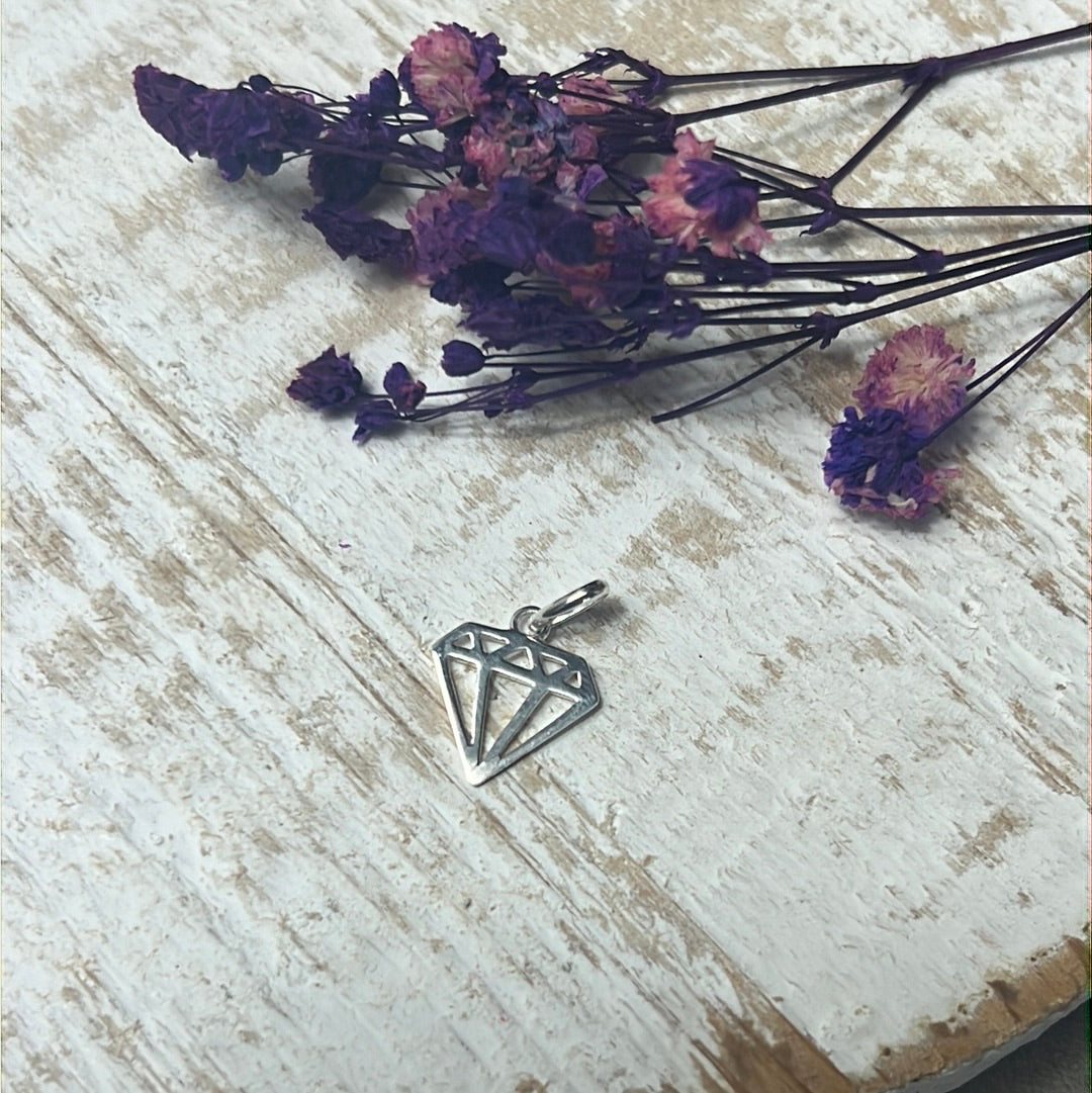 Diamond 925 Sterling Silver Pendant Charm
