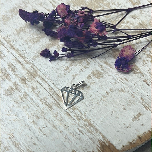 Diamond 925 Sterling Silver Pendant Charm