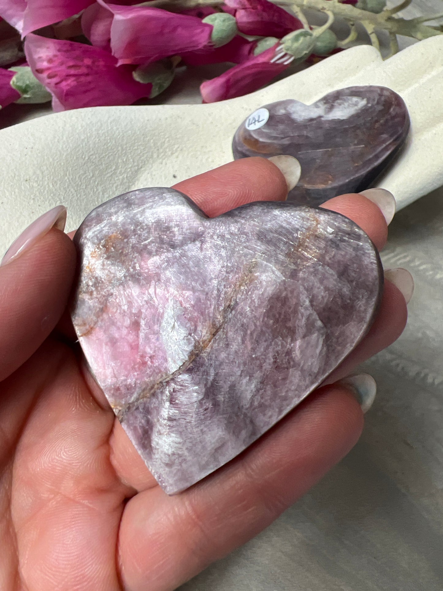Gem Lepidolite Heart