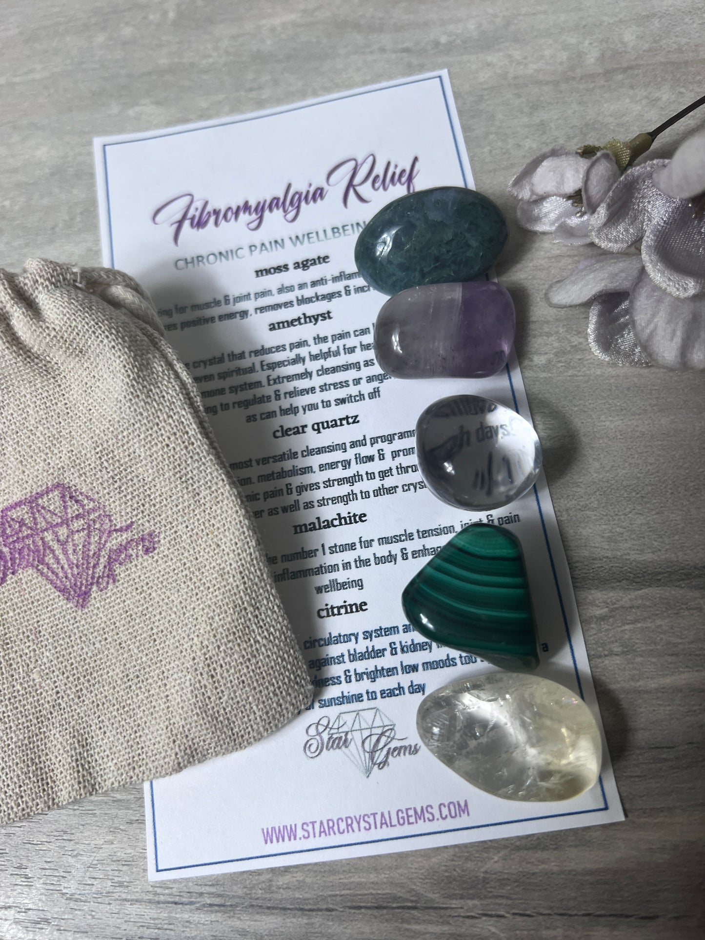 Starcrystalgems - Fibromyalgia Chronic Pain - Tumblestone Kit