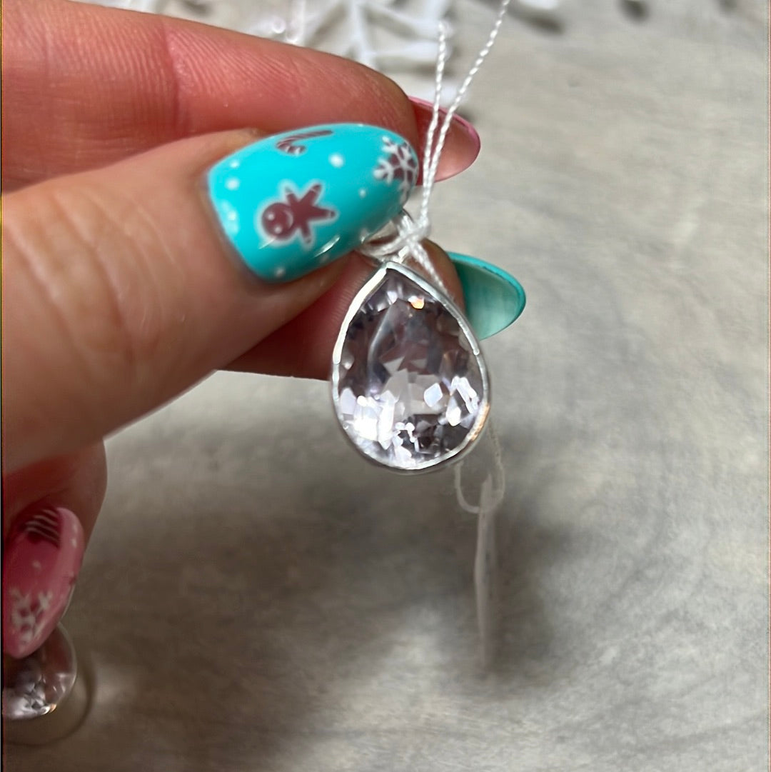 Pink Amethyst - Facet 925 Sterling Silver Pendant