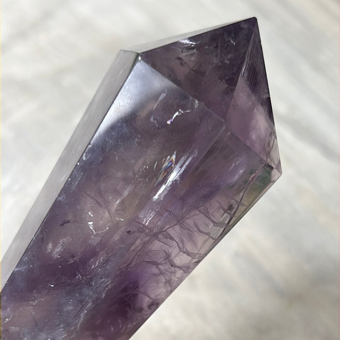 Statement Phantom Fingerprint Amethyst Smokey Quartz Wand
