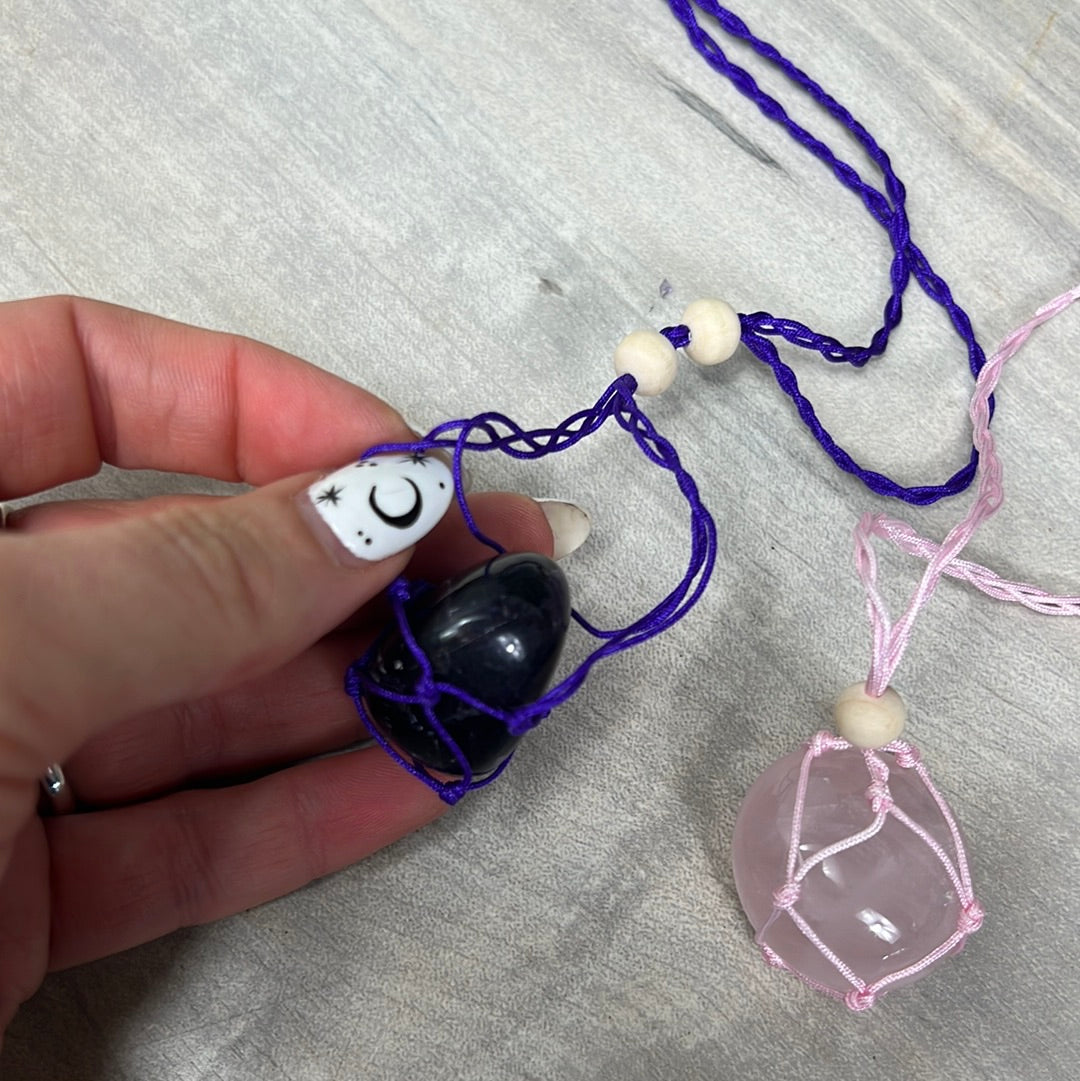 Macrame Net Cage Thread Necklace