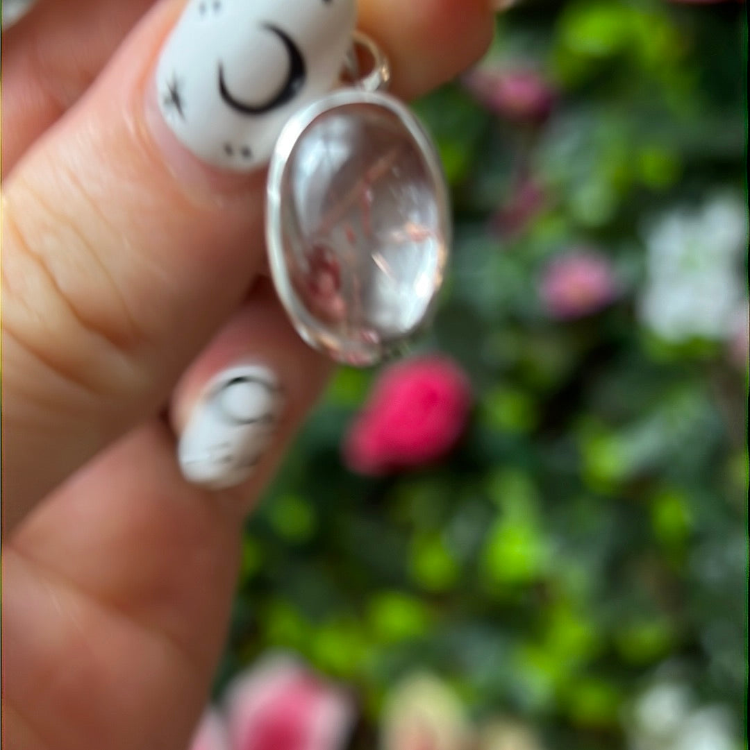 Red Rutile - Rare - 925 Sterling Pendant