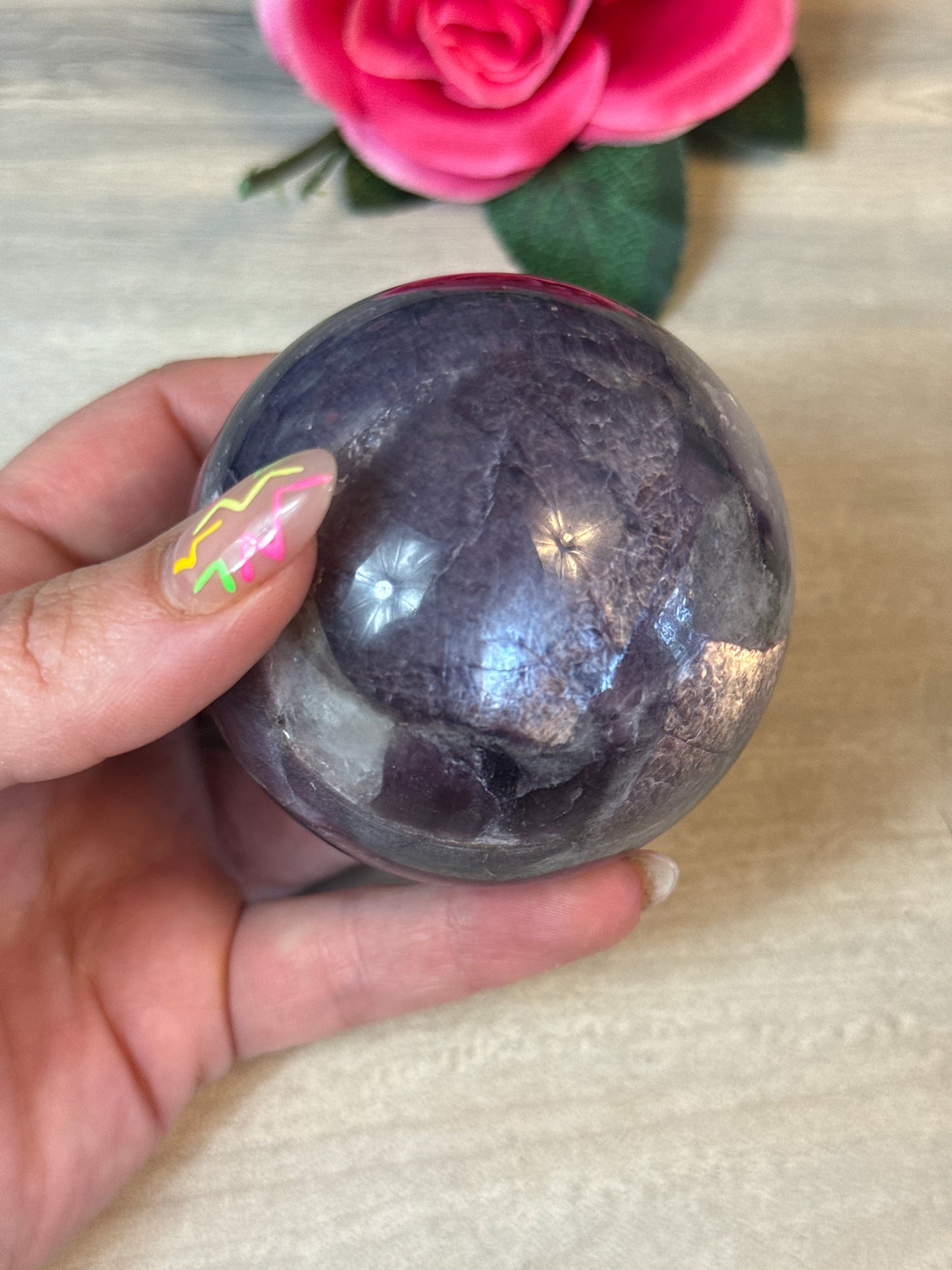 Gem Lepidolite Sphere