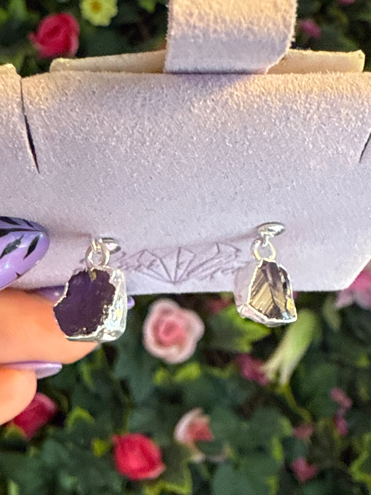 Handmade 925 Silver Drop Dangly Studs Earrings