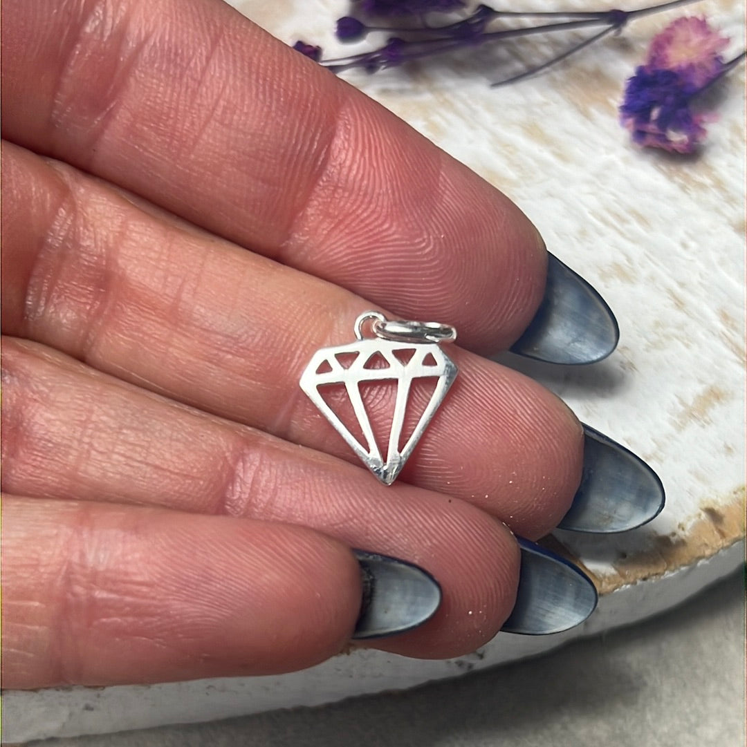 Diamond 925 Sterling Silver Pendant Charm