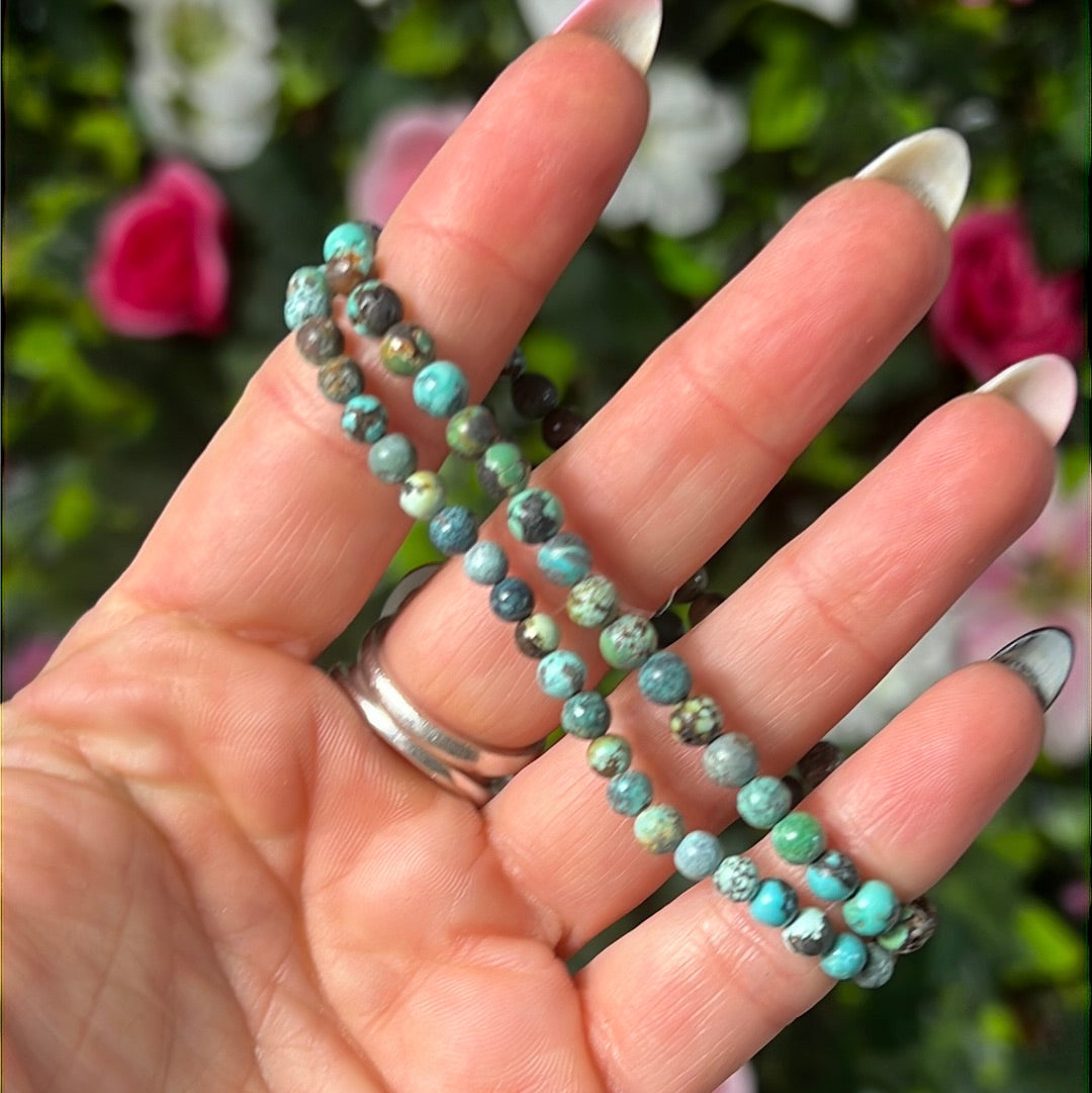 4mm Natural African Turquoise bead bracelet