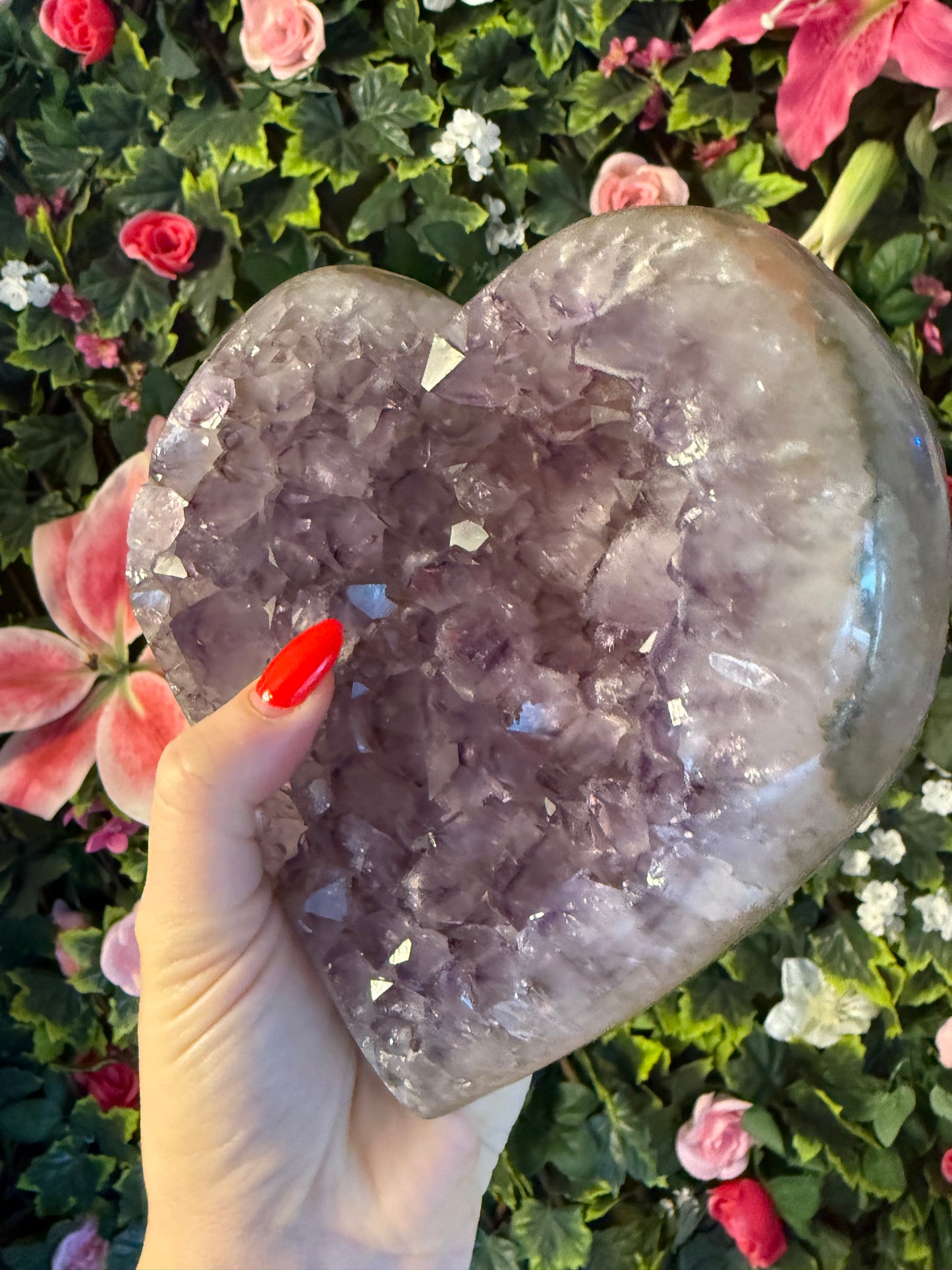 Large Amethyst Druzy Heart