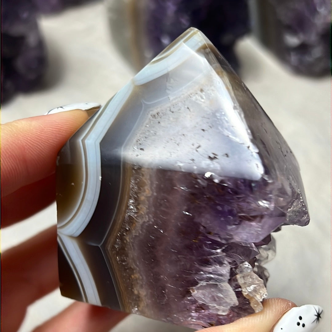 A Amethyst Agate Tower Points