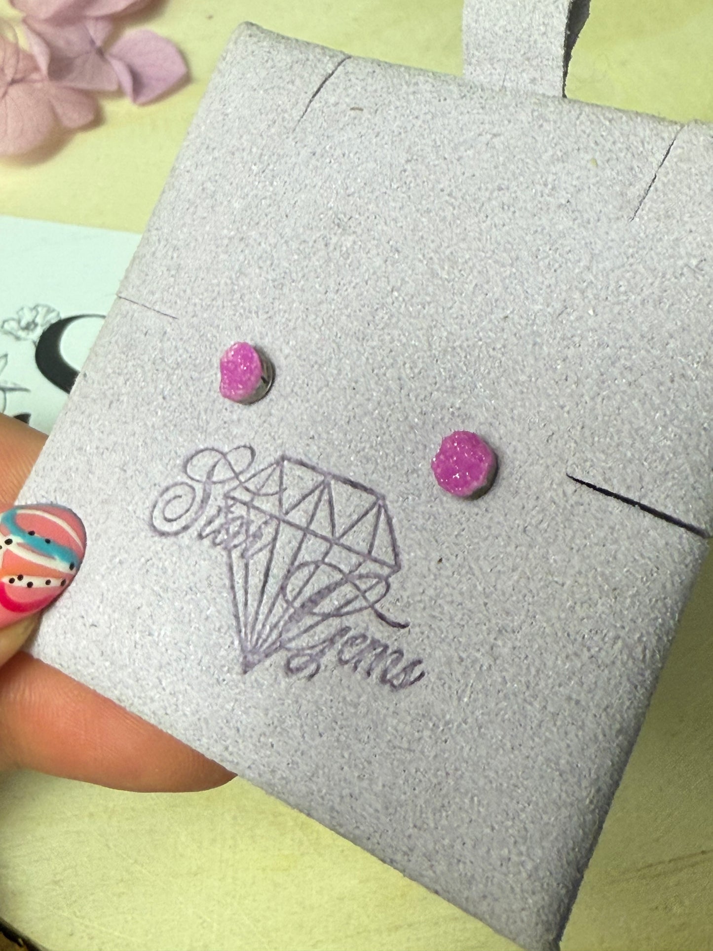 Handmade Cabalto Calcite Sterling Silver Studs