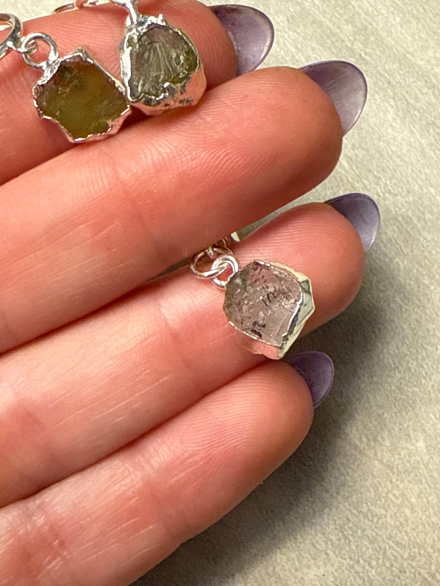 Raw Slice - 925 Silver / 18ct Gold electroplated Pendant Charm