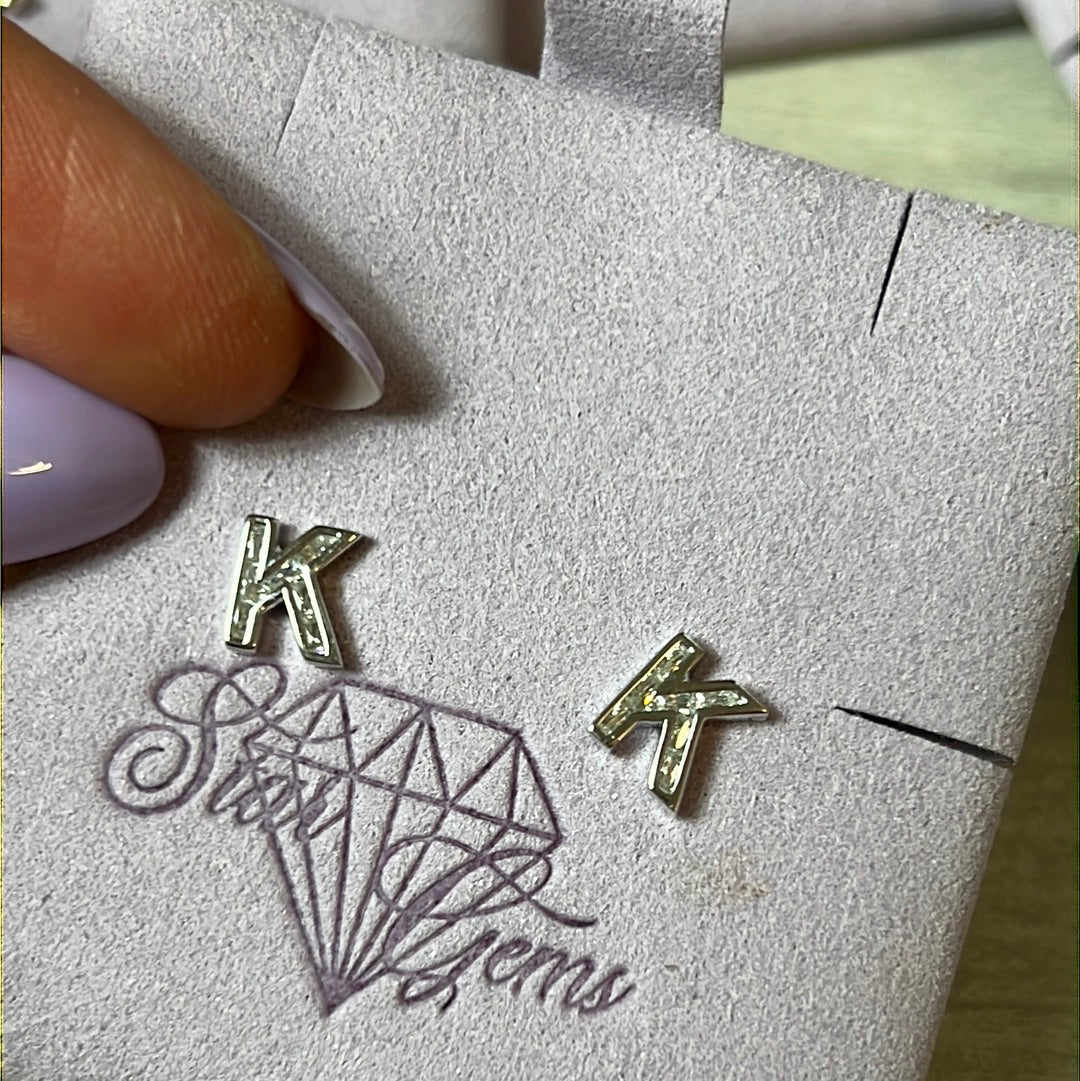 Initals / Letter Sterling Studs Earrings