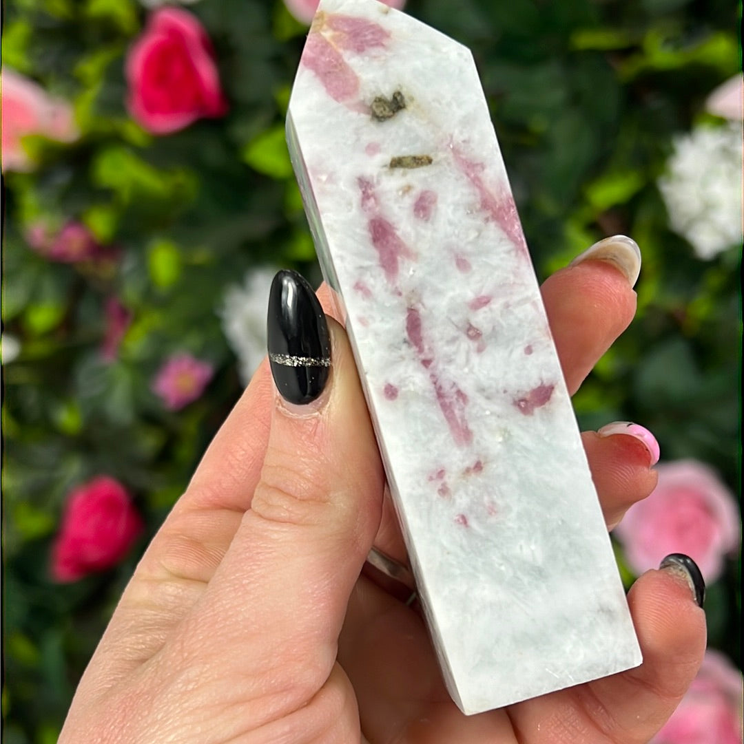 Pink tourmaline and aquamarine Towers Tower Point