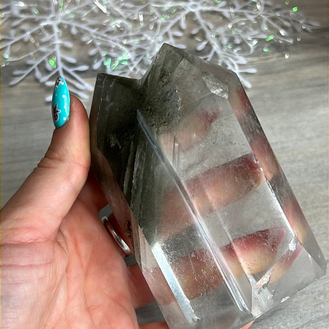 Twin Phantom Garden Quartz Tower Point
