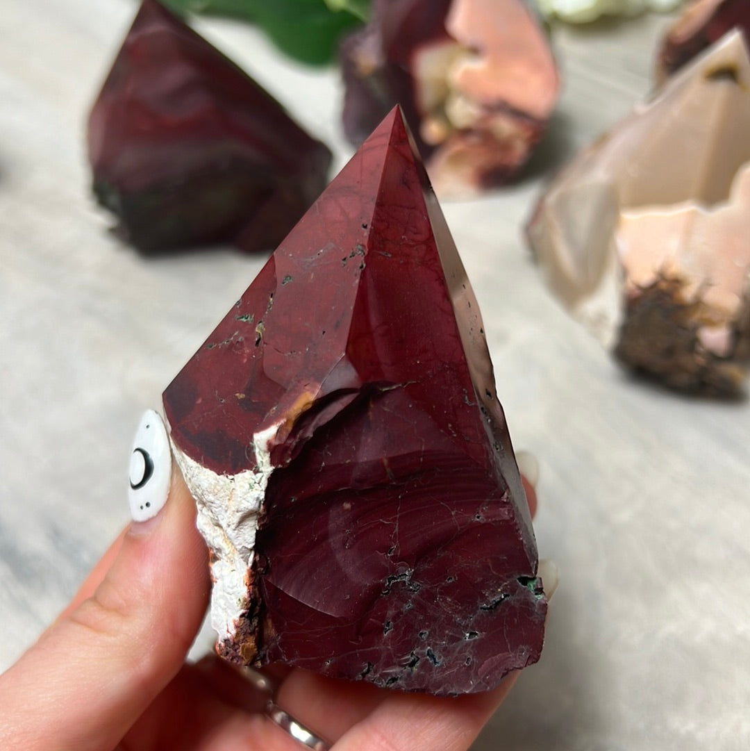 Mookaite Half & Half Polished Raw Tower Points