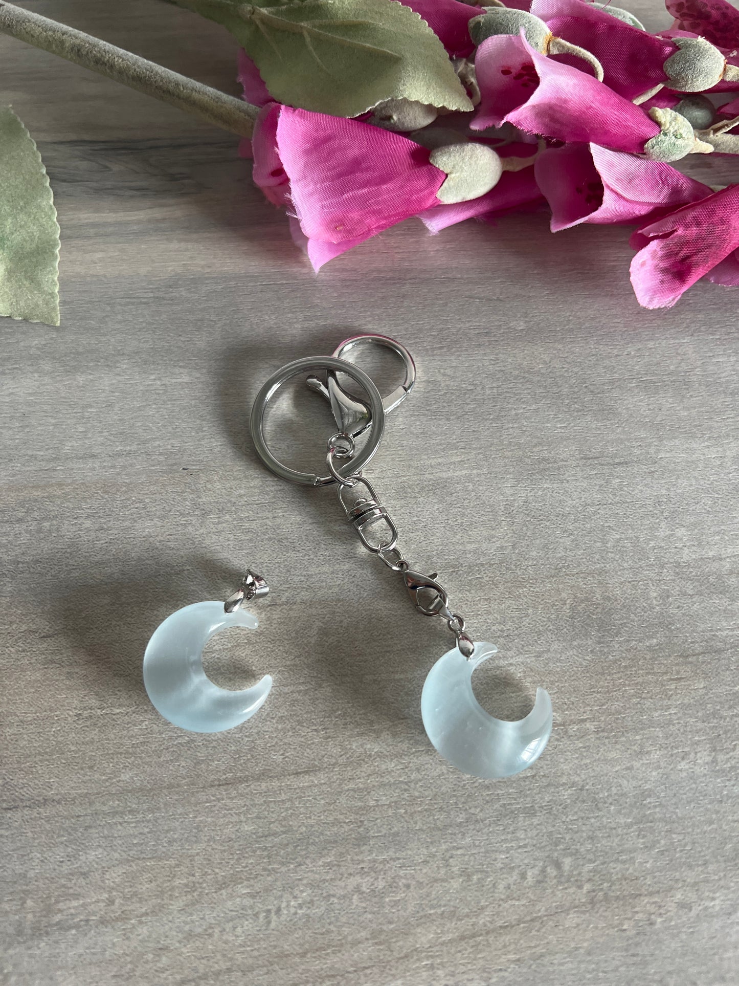 Cats Eye Moon - Plated Silver Pendant